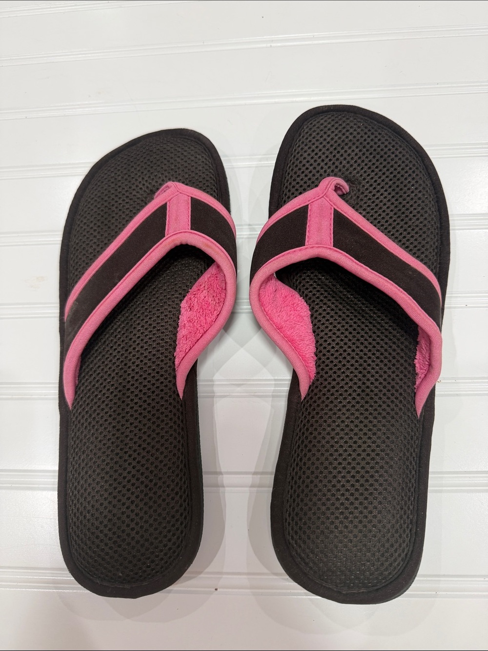 Smartdogs Black & Pink Comfort Spa Flip Flop Slippers Women’s 8.5-9